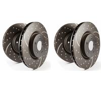 EBC Dischi Freno Turbo Groove Frontale + + Posteriore per BMW 5er (E39