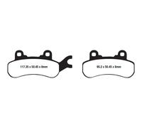 EBC Pastiglie freno moto FA682R sinterizzate per Can-Am SX 500/799/976 Defender 16-19 Nero