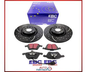 EBC Turbogroove Dischi Freno + Blackstuffbeläge per Audi A3 S3 V6 Golf 5