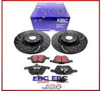 EBC Turbogroove Dischi Freno + Blackstuffbeläge per Audi A3 S3 V6 Golf 5 R32