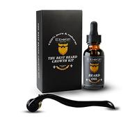 Ebeizi Derma Roller per la crescita della barba con siero per la crescita della barba, stimola la crescita di barba e capelli, rullo Derma da 0,5 mm per uomo