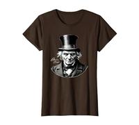 Ebeneezer Scrooge Ritratto con Firma Maglietta, Donna, Marrone, L