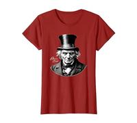 Ebeneezer Scrooge Ritratto con Firma Maglietta, Donna, Mirtillo Rosso, L