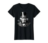 Ebeneezer Scrooge Ritratto con Firma Maglietta, Donna, Nero, L
