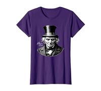 Ebeneezer Scrooge Ritratto con Firma Maglietta, Donna, Viola, XXL