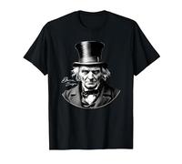 Ebeneezer Scrooge Ritratto con Firma Maglietta, Uomo, Nero, 3XL