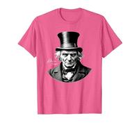 Ebeneezer Scrooge Ritratto con Firma Maglietta, Uomo, Rosa mélange, S