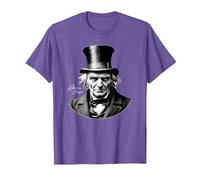 Ebeneezer Scrooge Ritratto con Firma Maglietta, Uomo, Viola mélange, XL
