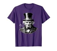 Ebeneezer Scrooge Ritratto con Firma Maglietta, Uomo, Viola, XL