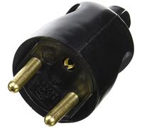 ebenoid ebe321141 spina maschio 2 poli + terra uscita cavo Diritto, Nero