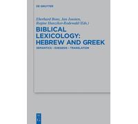 Eberhard Bons Biblical Lexicology: Hebrew and Greek (Copertina rigida)