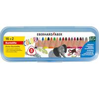 EBERHARD FABER 511429 - Set di matite colorate Colori, 16 matite colorate spesse e 2 matite didattiche B
