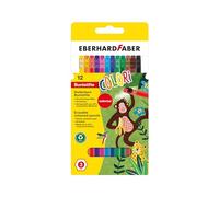 Eberhard Faber 514817 - Set di matite colorate Colori, 12 matite colorate cancellabili, forma esagonale