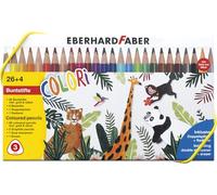 EBERHARD FABER 514829 - Set di matite colorate Colori 26+4, incl. temperino e gomma, set da disegno a partire dai 3 anni
