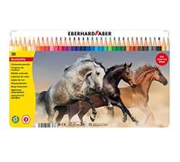 Eberhard Faber 514836 - Set di matite colorate 36 pezzi, matite colorate esagonali in astuccio di metallo