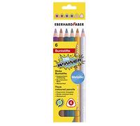 Eberhard Faber 518305 - Set di matite colorate TRI Winner, 6 matite colorate in colori metallici, infrangibili