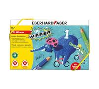 Eberhard Faber 518424 - Set di matite colorate TRI Winner, 24 matite colorate infrangibili, incluse 2 matite per imparare a scrivere