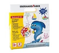 Eberhard Faber Set da bagno per bambini 524116 – 16 pezzi con pastelli, stencil, spugna