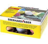 Eberhard Faber 526510 - Gesso stradale a forma di uovo, 6 colori vivaci Gesso stradale in scatola di cartone