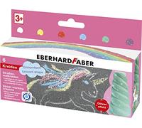 Eberhard Faber 526560 - Gesso stradale glitterato unicorno, 6 colori brillanti Gesso stradale con effetto glitterato