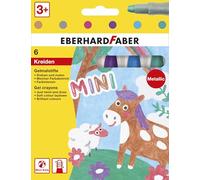 Eberhard Faber 529106 - Pastelli gel metallizzati con mina morbida e custodia scorrevole, 6 pastelli gel in scatola di cartone