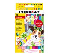 Eberhard Faber 550020 - Set di pennarelli Colori, 20 matite colorate in scatola di cartone, pennarelli con punta spessa e sottile