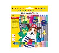 Eberhard Faber 550030 - Set di pennarelli Colori, 30 matite da colorare in scatola di cartone, pennarelli a punta spessa e sottile