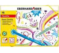 Eberhard Faber 551016 - Set di pennarelli glitterati, 16 pastelli con colori base e pastello