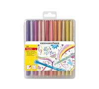 Eberhard Faber 551024 - Set di pennarelli glitterati, 24 pastelli con colori base e pastello