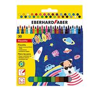 Eberhard Faber 551130 - Set di pennarelli Colori, 30 matite da colorare con punta sottile, pennarelli lavabili