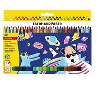Eberhard Faber 551150 - Set di pennarelli Colori, 50 matite da colorare con punta sottile, pennarelli lavabili