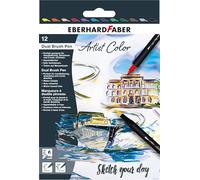 Eberhard Faber 558212 - Pennarello doppio Artist Color, 12 pennarelli, punta spessa e sottile, acquerellabili