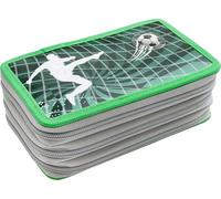 EBERHARD FABER 577473 - Astuccio a tre scomparti a forma di pallone da calcio con 36 accessori, astuccio per ragazzi e ragazze
