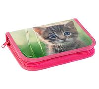 Eberhard Faber 577557 - Gatto astuccio per matite, pieno di 42 utensili da scrittura, astuccio per matite da scuola