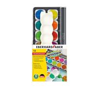 Eberhard Faber 578312 - Scatola di acquerelli Winner, 12 colori con bianco opaco e tavolozza di miscelazione