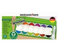 Eberhard Faber 578313 - Scatola per acquerelli Green Winner, 12 colori con bianco opaco e scomparto per il pennello