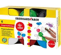 Eberhard Faber 578606 - Colori a dita EFA Color, 6 colori, 40 ml ciascuno, colori a dita atossici per bambini