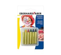 Eberhard Faber 579106 - Set di matite per il trucco con 6 colori, idrosolubili, ad asciugatura rapida, per dipingere il viso