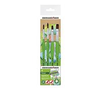 Eberhard Faber 579927 - Set di pennelli sintetici Green Winner, 2 pennelli tondi e 2 pennelli piatti