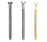 EBERHARD FABER 599019 - Penna roller cancellabile, 3 Animal Erase it lama, koala, topo, penna gel blu 0,7 mm