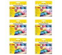 EBERHARD FABER 599043 - Gessetti per strada glitterati, 36 gessetti in 6 colori glitterati, giocattoli per esterni