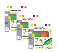 EBERHARD FABER - Set di evidenziatori, 12 pezzi | 4 colori neon, punta a cuneo, spessore del tratto 2-5 mm