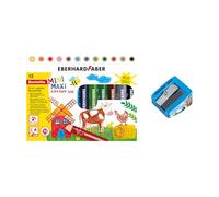 EBERHARD FABER - Set di matite colorate Jumbo Mini Maxi 3in1, 12 pezzi