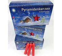 Ebersbacher Wachswaren Confezione Risparmio candele a piramide rosso 14 X 74 mm (PK 50/500) (3 X 50 pezzi)