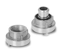 EBERTH Raccordo fisso da 1" e raccordo di aspirazione in un set, raccordo per tubo flessibile Storz D da 1 pollice, filettatura interna diametro 33 mm, ugello esterno diametro 25 mm