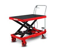EBERTH Carrello Sollevatore Capacità di Sollevamento Idraulico fino a 750kg, Piattaforma Elevatrice in Acciaio (Ruote Robuste e Silenziose, Tavola 820x520mm, Altezza di Sollevamento 280-780mm, Freno)