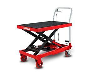 EBERTH Carrello Sollevatore Capacità di Sollevamento Idraulico fino a 750kg, Piattaforma Elevatrice in Acciaio (Ruote Robuste e Silenziose, Tavola 820x520mm, Altezza di Sollevamento 280-780mm, Freno)