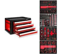 EBERTH Cassetta degli attrezzi con 134 pezzi di assortimento Cassetto portautens