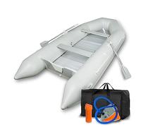EBERTH Gommone gonfiabile barca da pesca in robusto PVC per 8 persone, 4,60m x 1,90m, 2x panca, 2x pagaie, pavimento alluminio, kit riparazione, pompa, borsa trasporto, fino a 1100kg