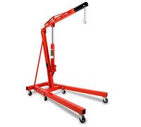 EBERTH Gru per Officina Gru di Carico con Portata Massima di 2000kg, Gru Idraulica per l'officina con Braccio Regolabile a 4 Posizioni da 1050 a 1590 mm, Pieghevole, 6 Ruote Piroettanti